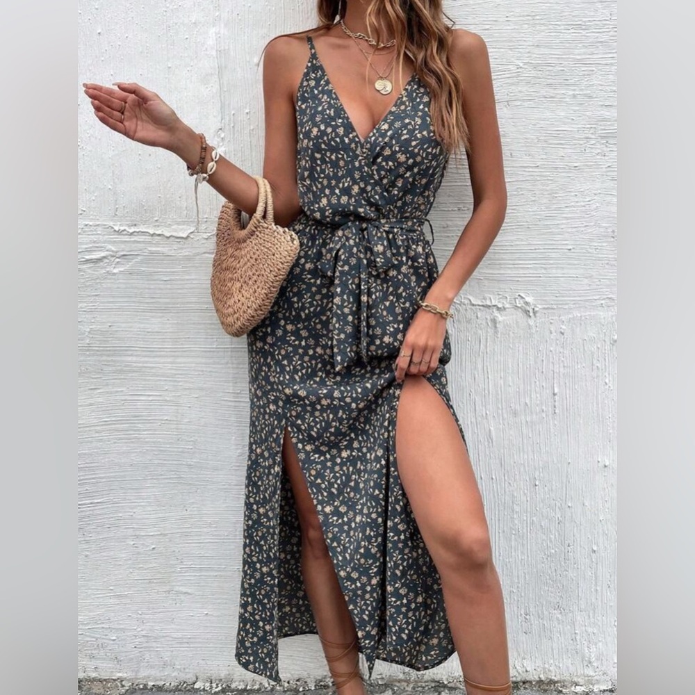 Shein Floral Sleeveless Maxi Dress